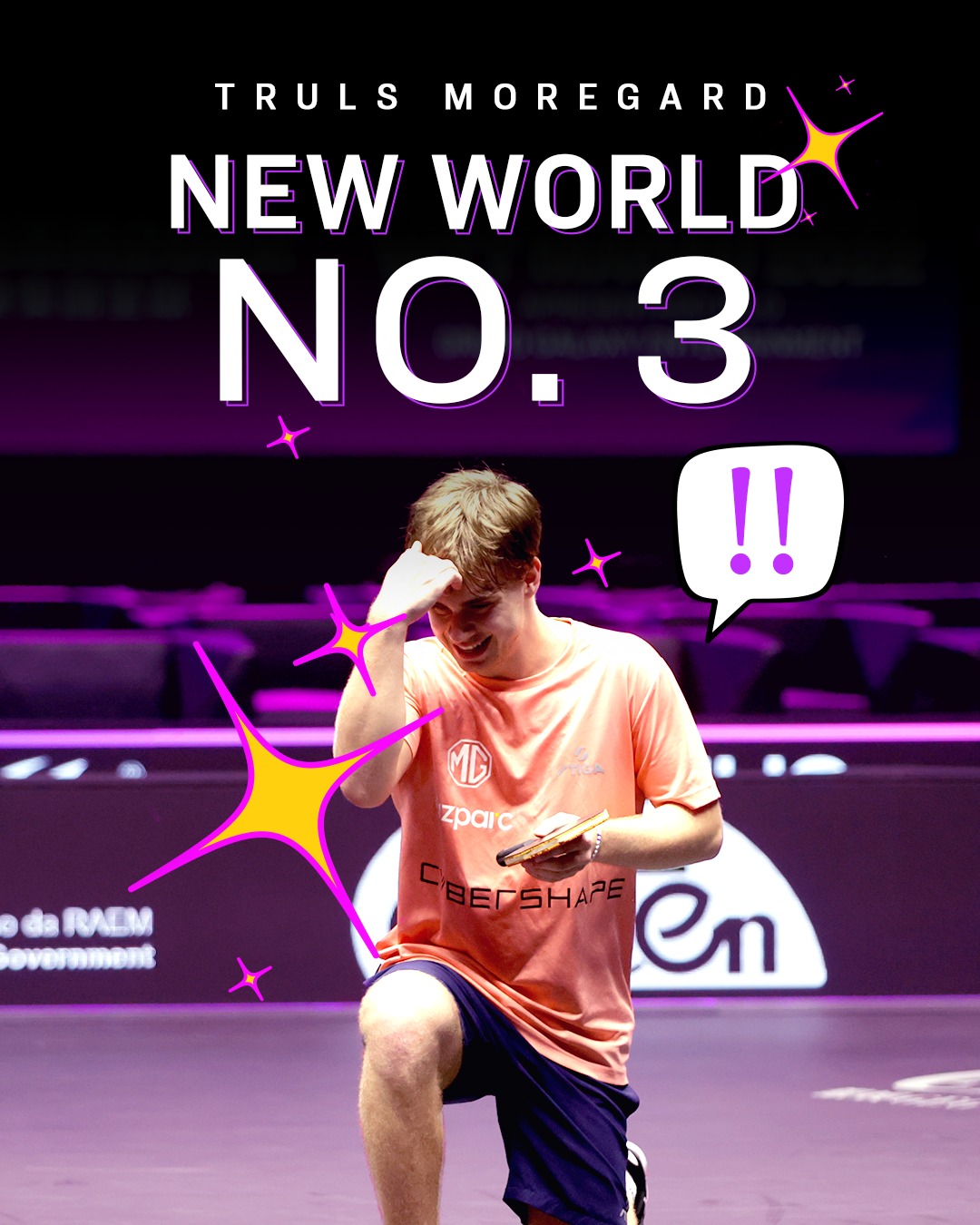 Truls Moregard is World Number 3 TableTennisDaily